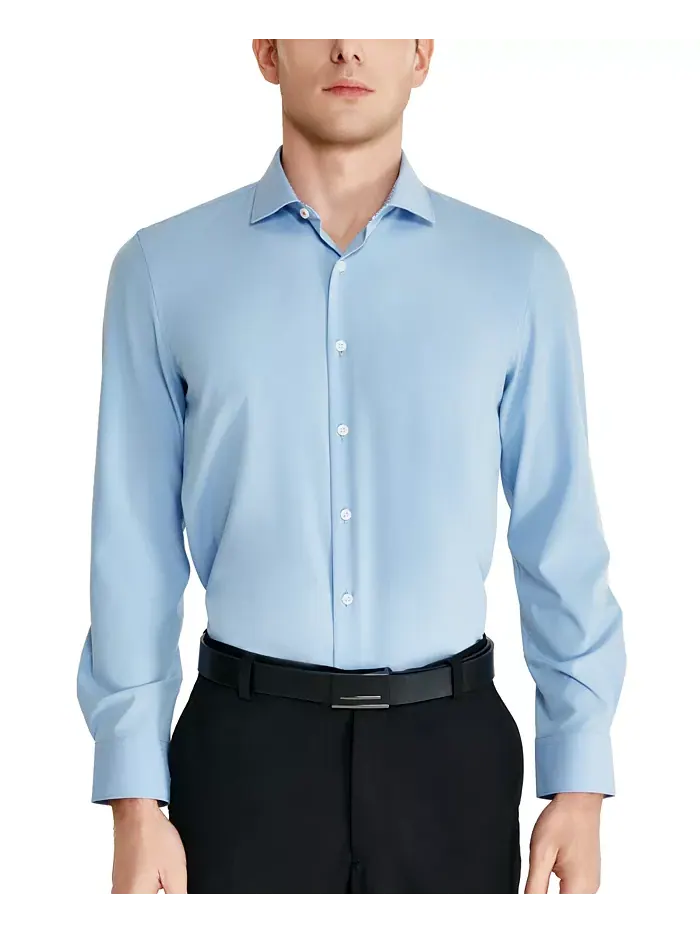 Мужская классическая рубашка из поплина Slim-Fit Solid Tallia — синий