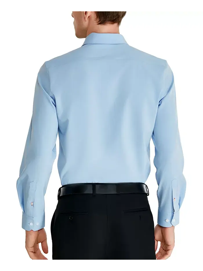 Мужская классическая рубашка из поплина Slim-Fit Solid Tallia — изображение 2 из 8, синий