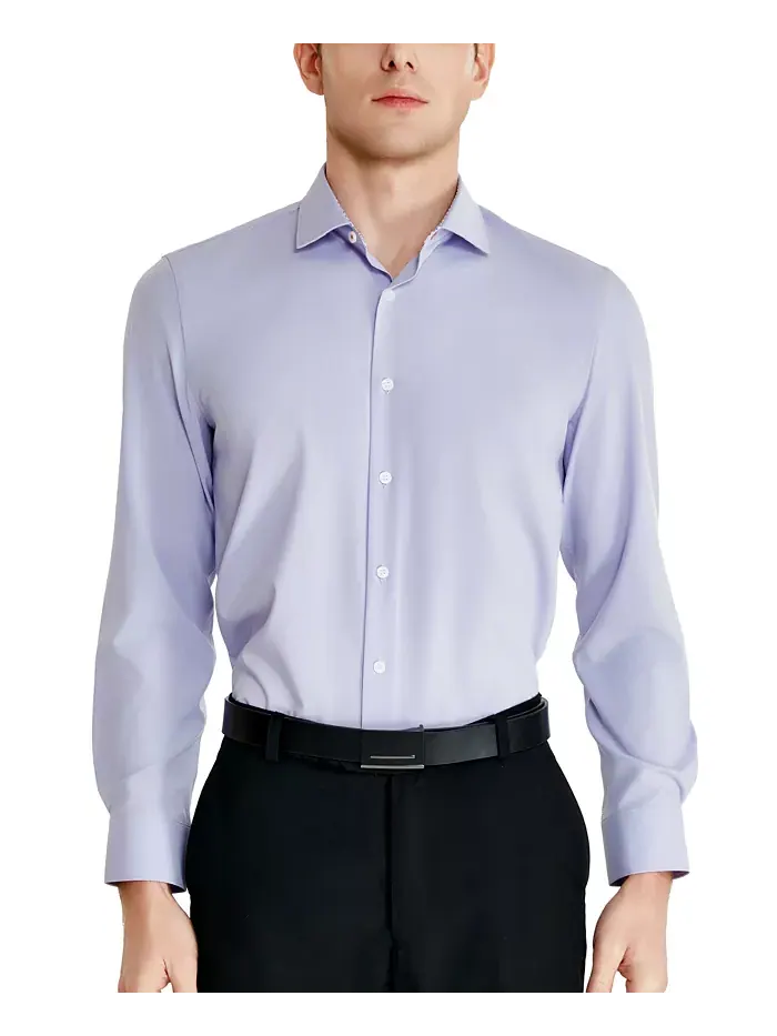 Мужская классическая рубашка из поплина Slim-Fit Solid Tallia — изображение 8 из 8, синий
