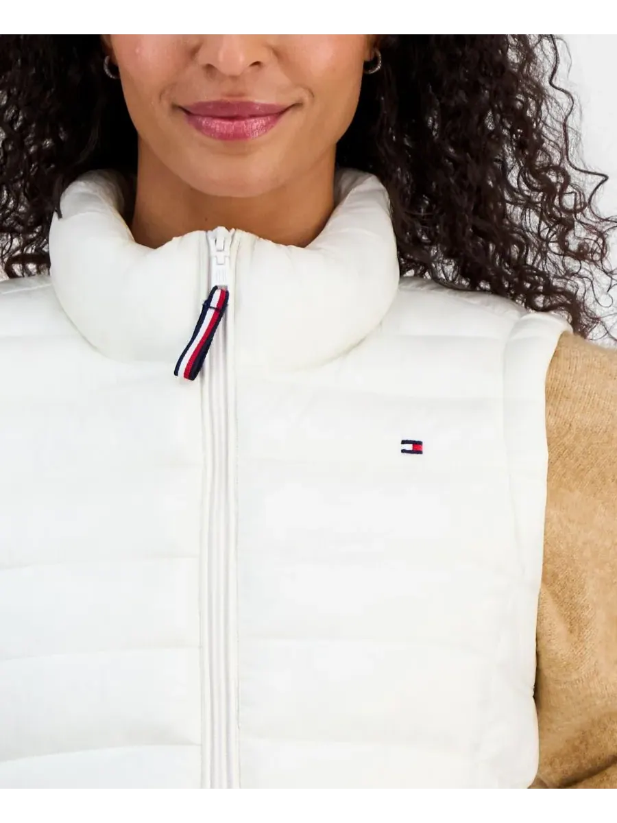 Женский пуховый жилет на молнии спереди Tommy Hilfiger — изображение 3 из 3, экру