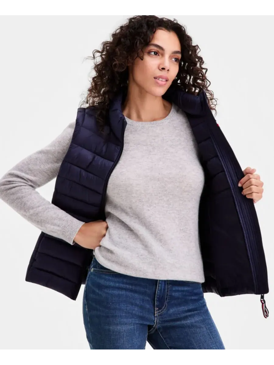 Женский пуховый жилет на молнии спереди Tommy Hilfiger — изображение 3 из 5, темно-синий