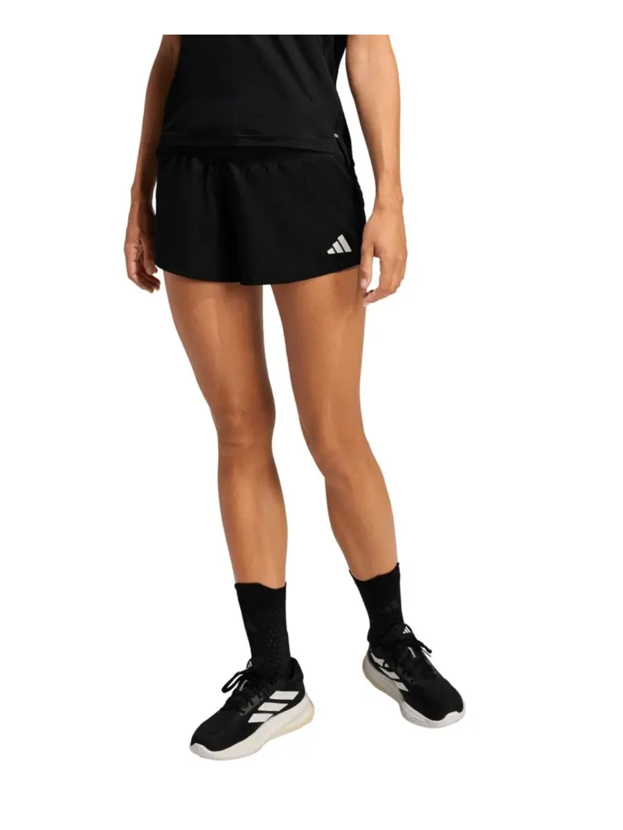 Женские беговые шорты со средней посадкой adidas — изображение 2 из 5, черный