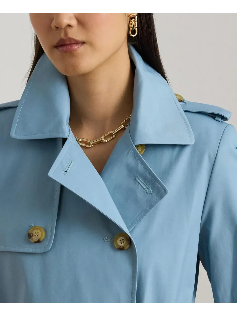 Женский двубортный тренч с поясом Lauren Ralph Lauren — изображение 3 из 5, синий