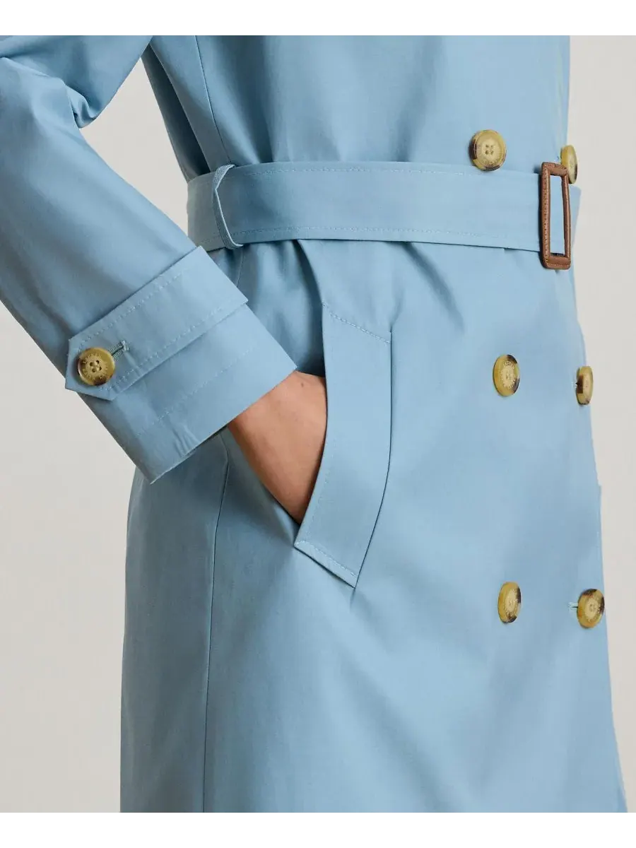 Женский двубортный тренч с поясом Lauren Ralph Lauren — изображение 4 из 5, синий