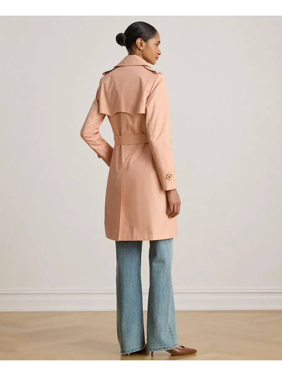 Женский двубортный тренч с поясом Lauren Ralph Lauren — изображение 5 из 5, розовый