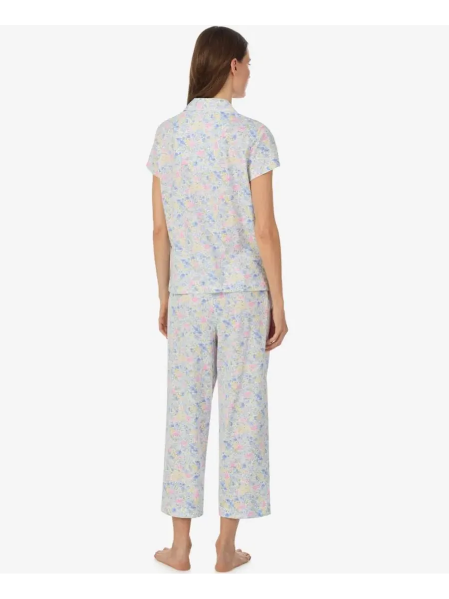 Комплект пижамы с коротким рукавом и брюками-карго Lauren Ralph Lauren — изображение 3 из 3, синий
