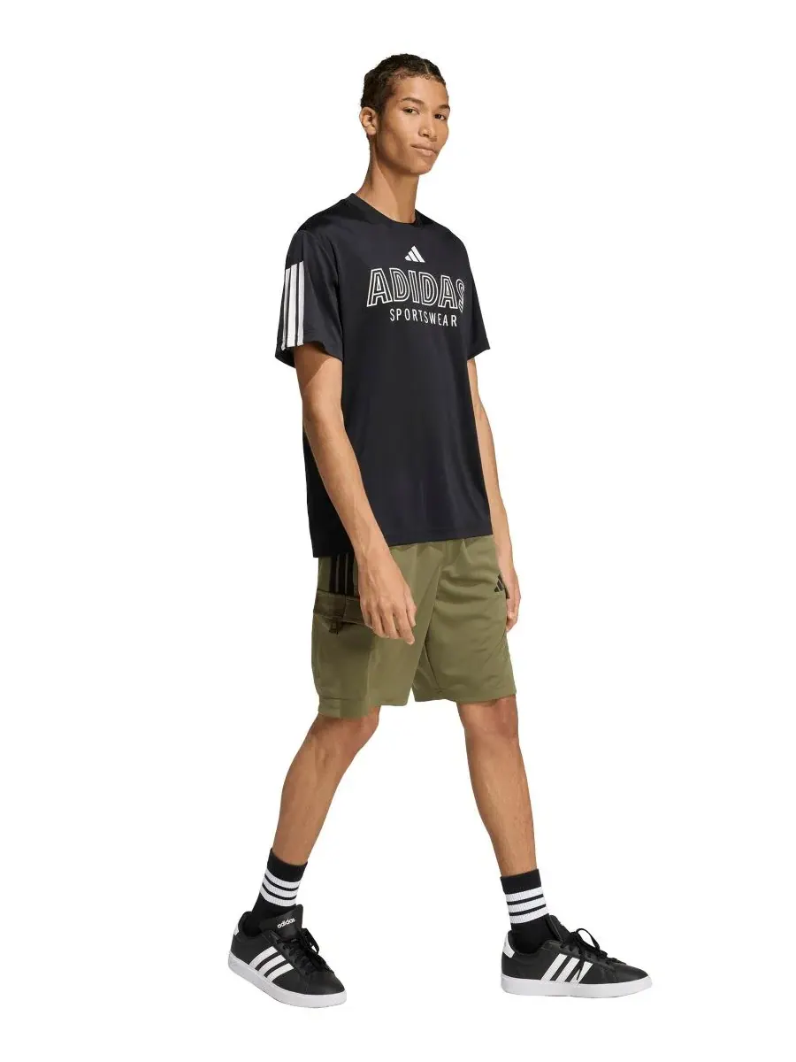 Мужские шорты-карго House Tiro Adidas — изображение 2 из 3, оливковый/черный