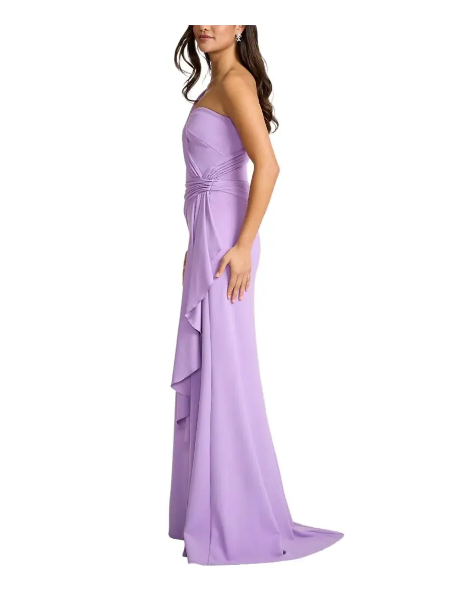 Женское платье Lune Waterfall с поясом Tadashi Shoji — изображение 3 из 5, фиолетовый