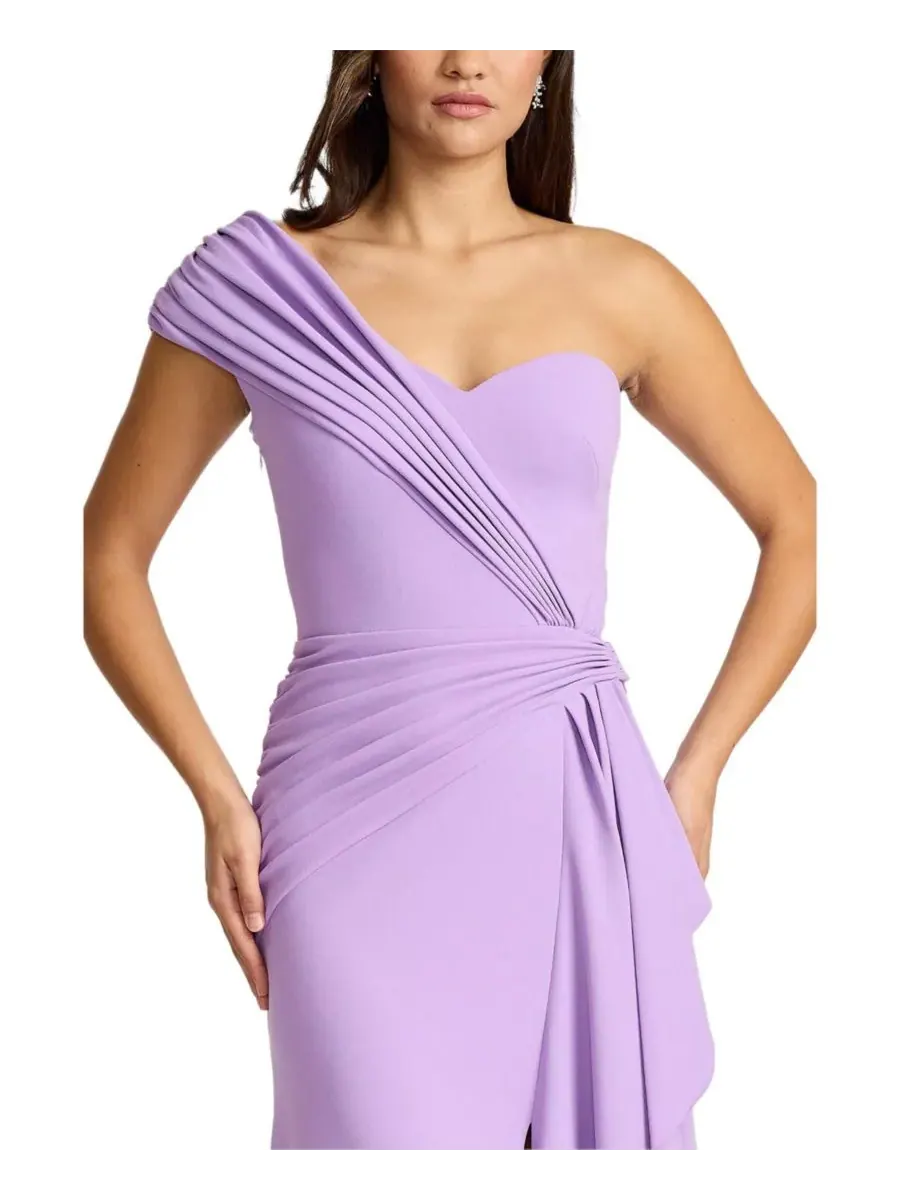 Женское платье Lune Waterfall с поясом Tadashi Shoji — изображение 5 из 5, фиолетовый