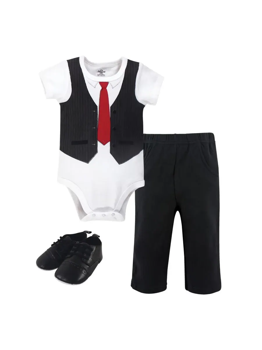 Комплект детской одежды Treasure Cotton из 3 предметов, включающий обувь Little Treasure — красный