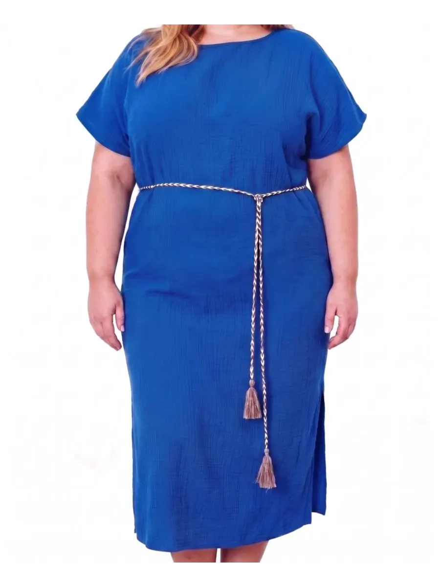 Пляжное платье-накидка из хлопковой марли с поясом, модель Luxe Cotton Gauze Beach Dress Universal — изображение 1 из 3