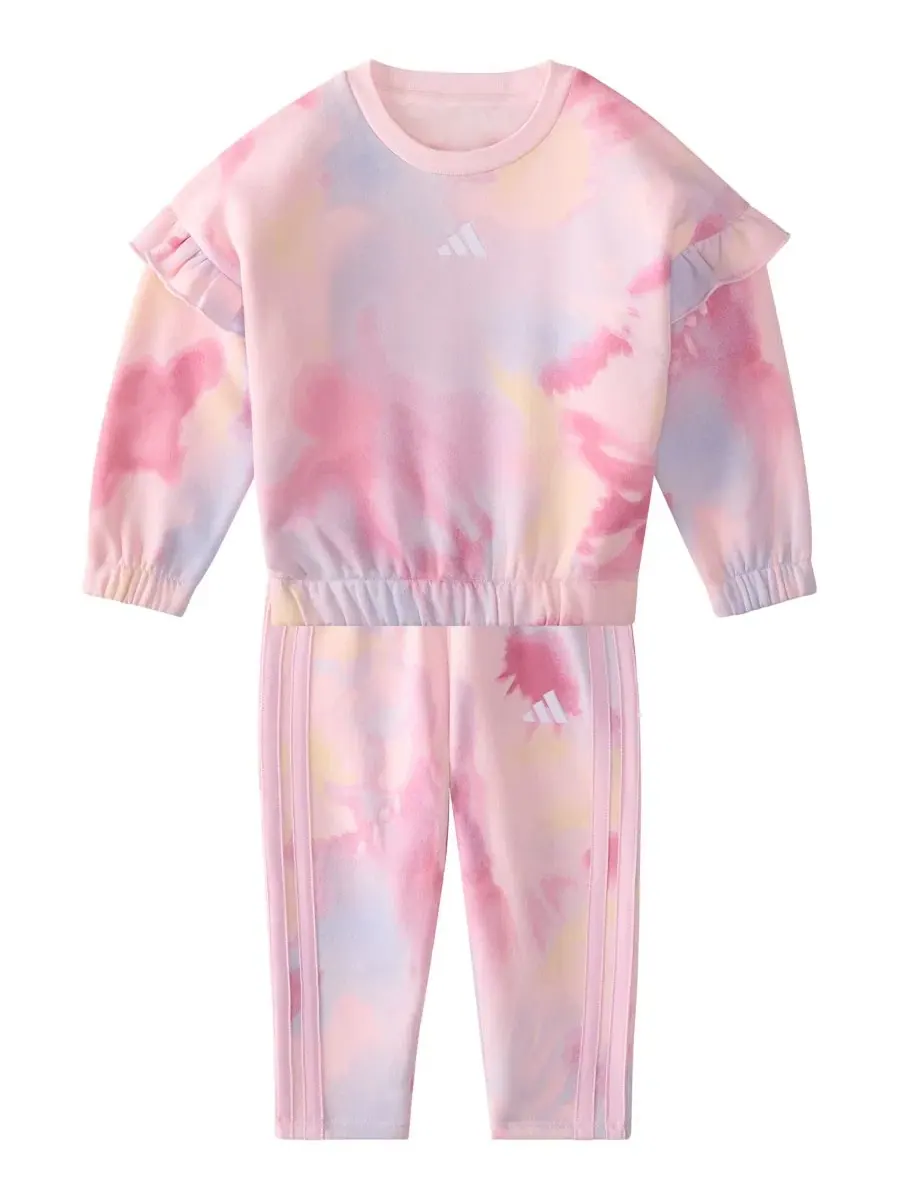 Комплект из футера с принтом, модель Baby Girls' Long-Sleeve Sweatshirt and Pants adidas — изображение 3 из 3, мульти
