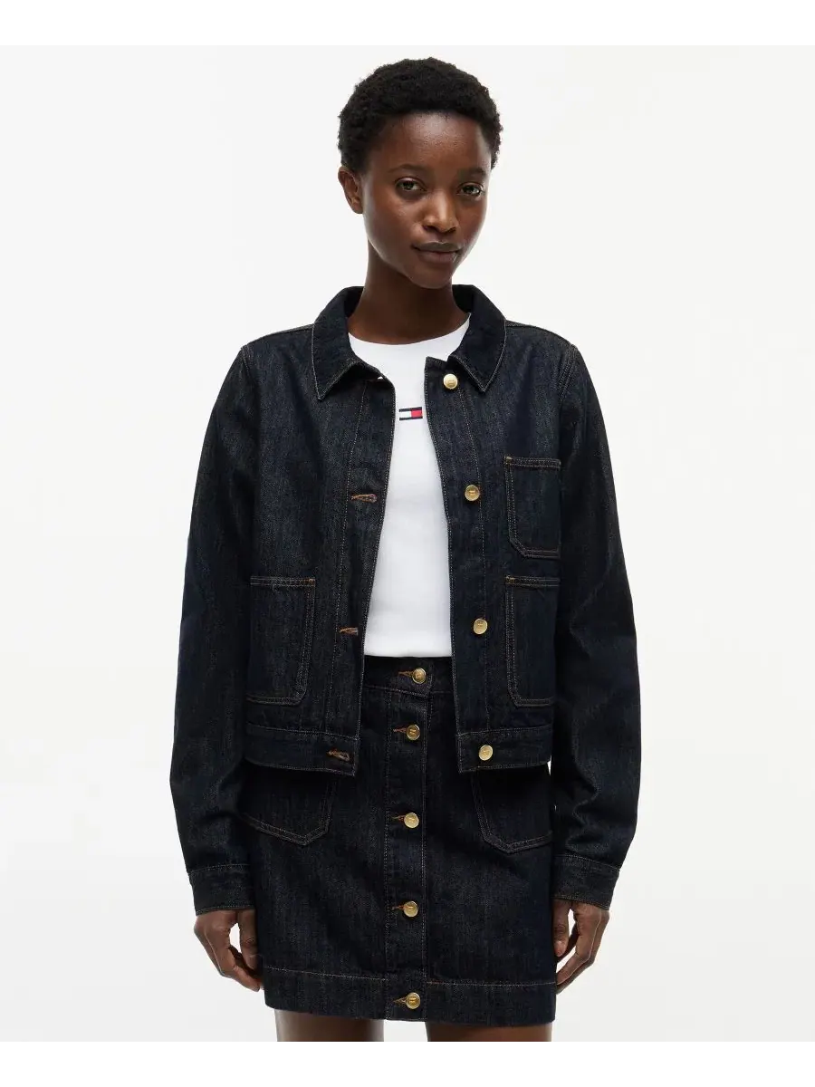 Джинсовая куртка с воротником Tommy Hilfiger — изображение 2 из 4, выцветший