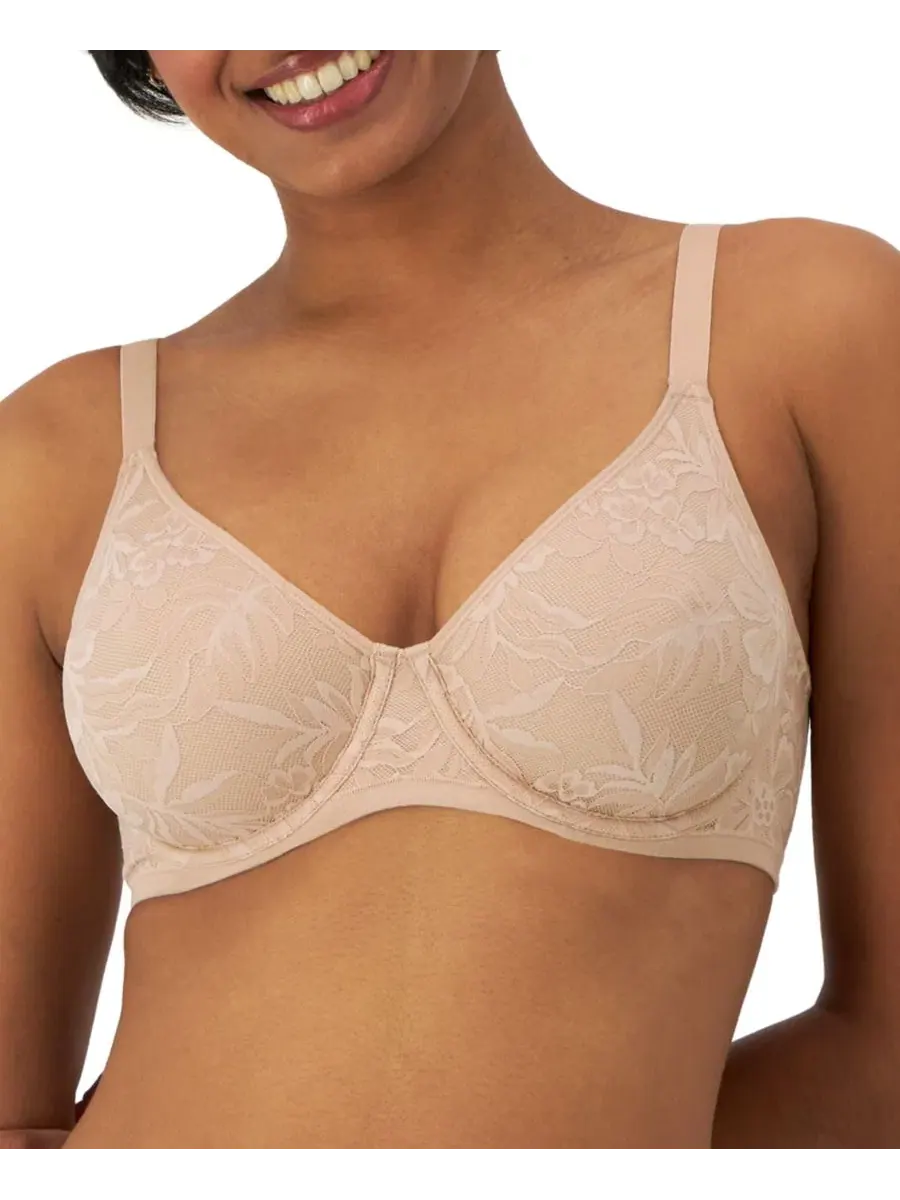 Бюстгальтер с косточками и трусы-слипы Bali Breathe Lace — изображение 1 из 6, миндальный