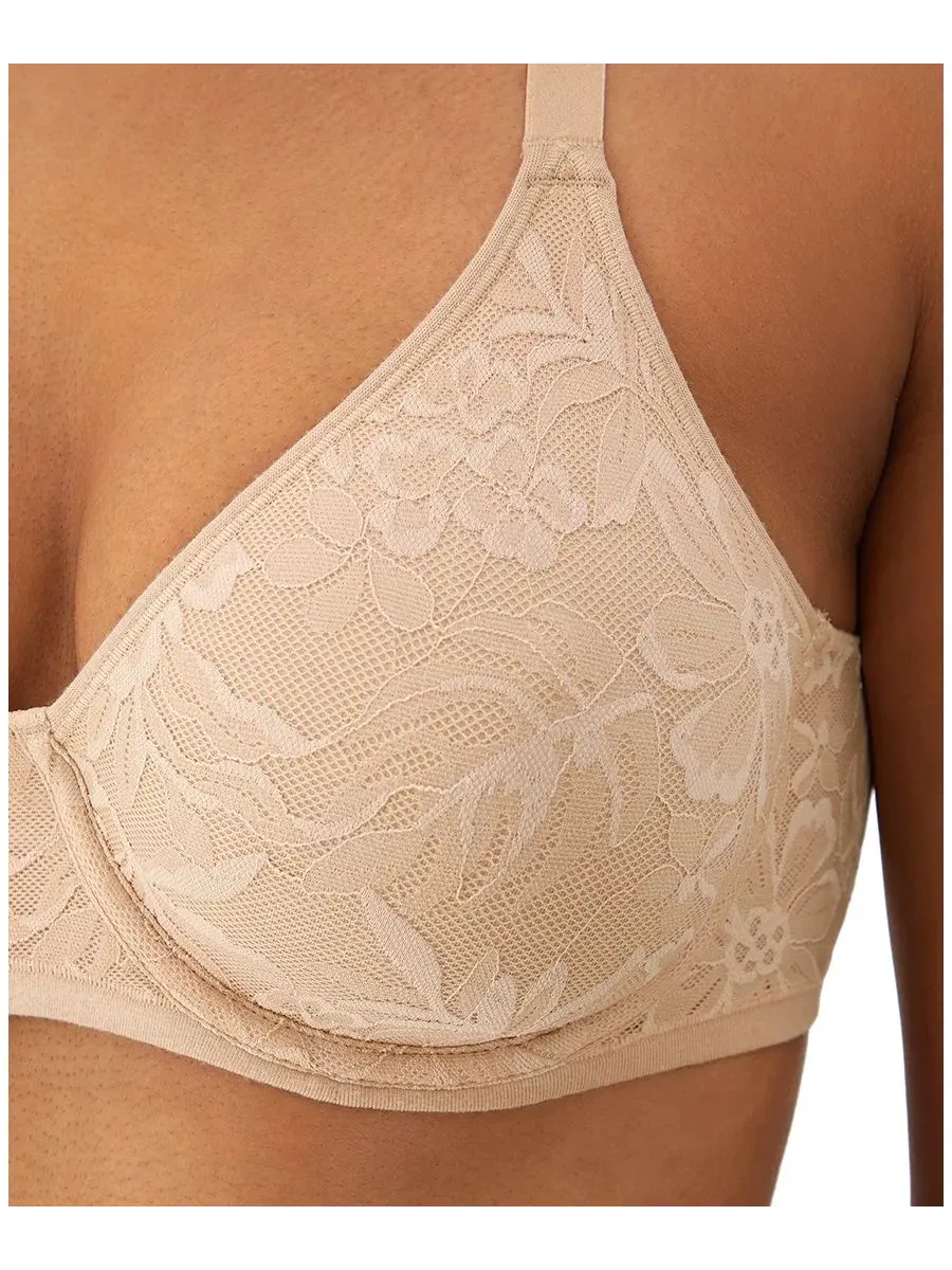 Бюстгальтер с косточками и трусы-слипы Bali Breathe Lace — изображение 3 из 6, миндальный