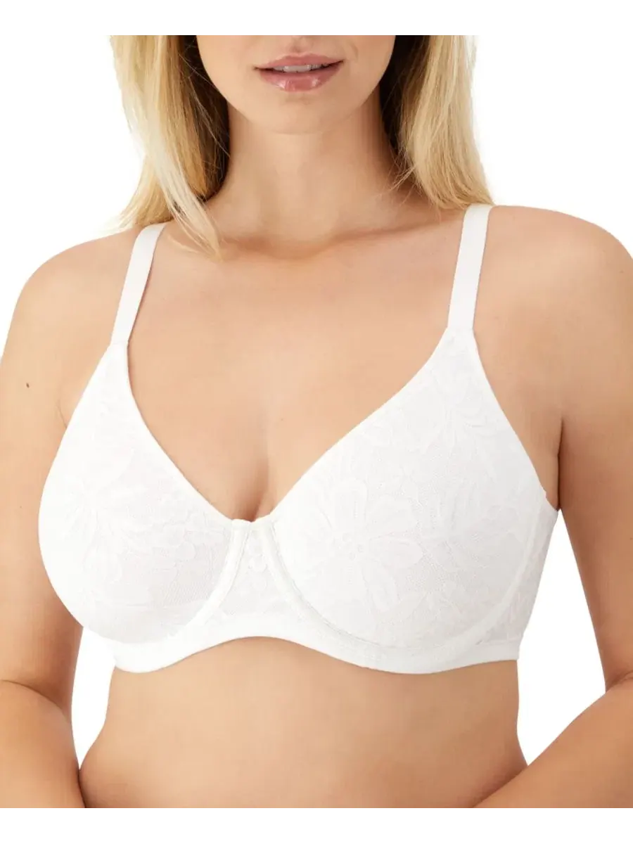 Бюстгальтер с косточками и трусы-слипы Bali Breathe Lace — изображение 1 из 10, белый
