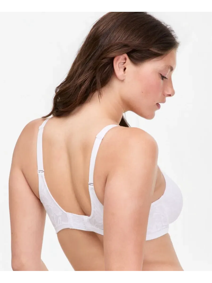 Бюстгальтер с косточками и трусы-слипы Bali Breathe Lace — изображение 5 из 10, белый