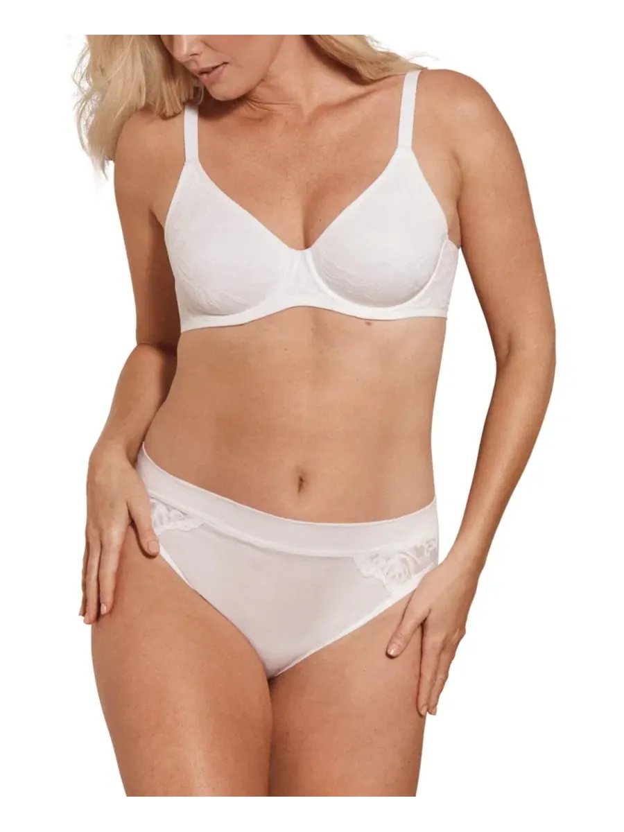 Бюстгальтер с косточками и трусы-слипы Bali Breathe Lace — изображение 9 из 10, белый