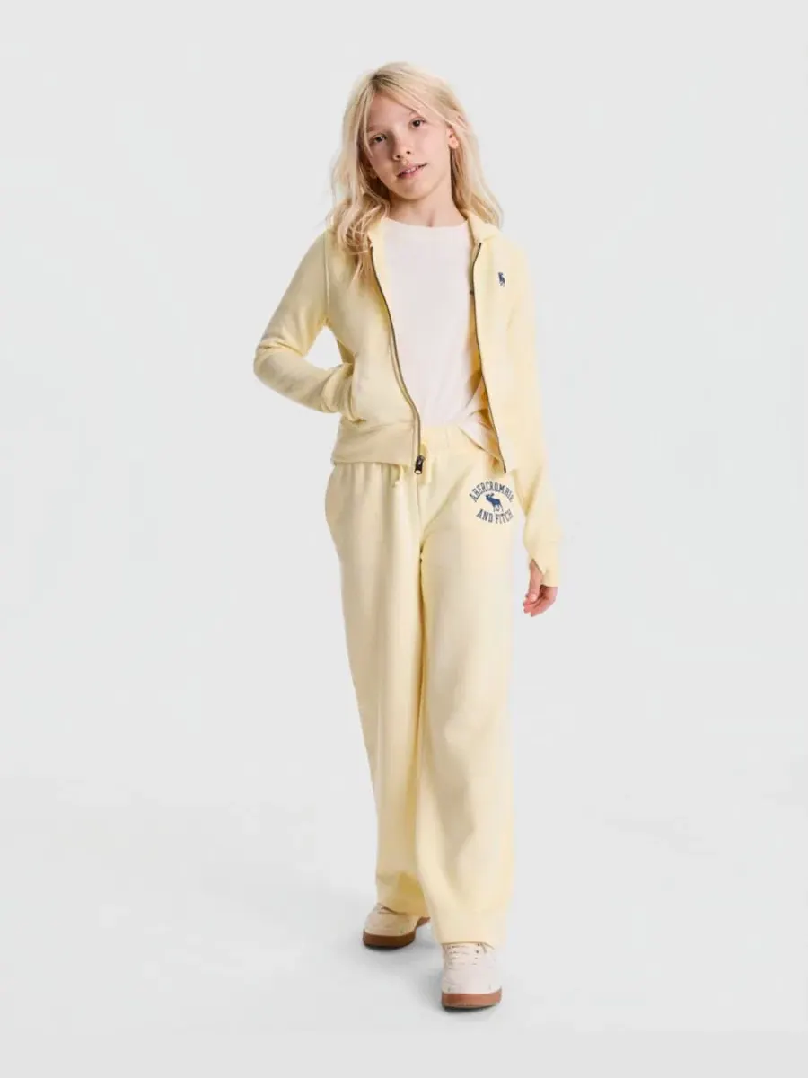 Штаны из флиса свободного кроя с низкой посадкой Logo Low-Rise Baggy Fleece Pants abercrombie kids — изображение 3 из 7