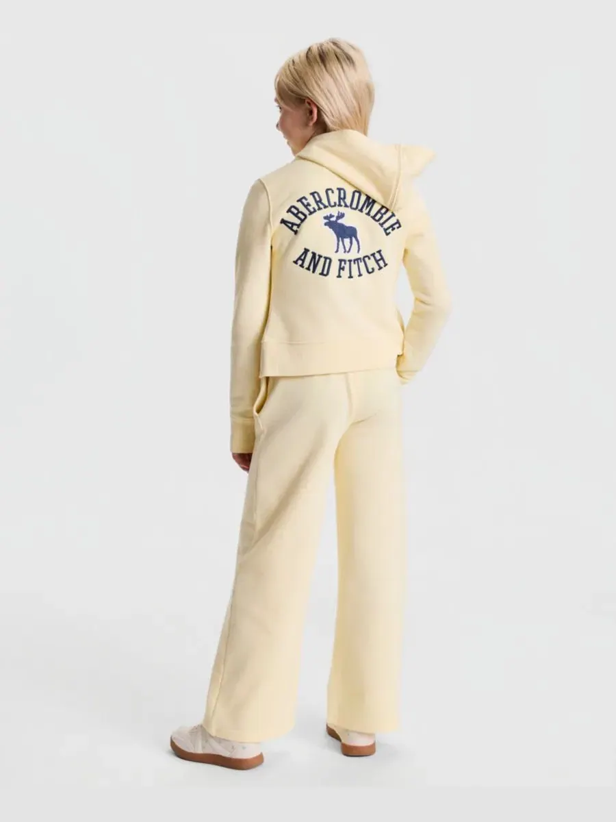 Штаны из флиса свободного кроя с низкой посадкой Logo Low-Rise Baggy Fleece Pants abercrombie kids — изображение 4 из 7