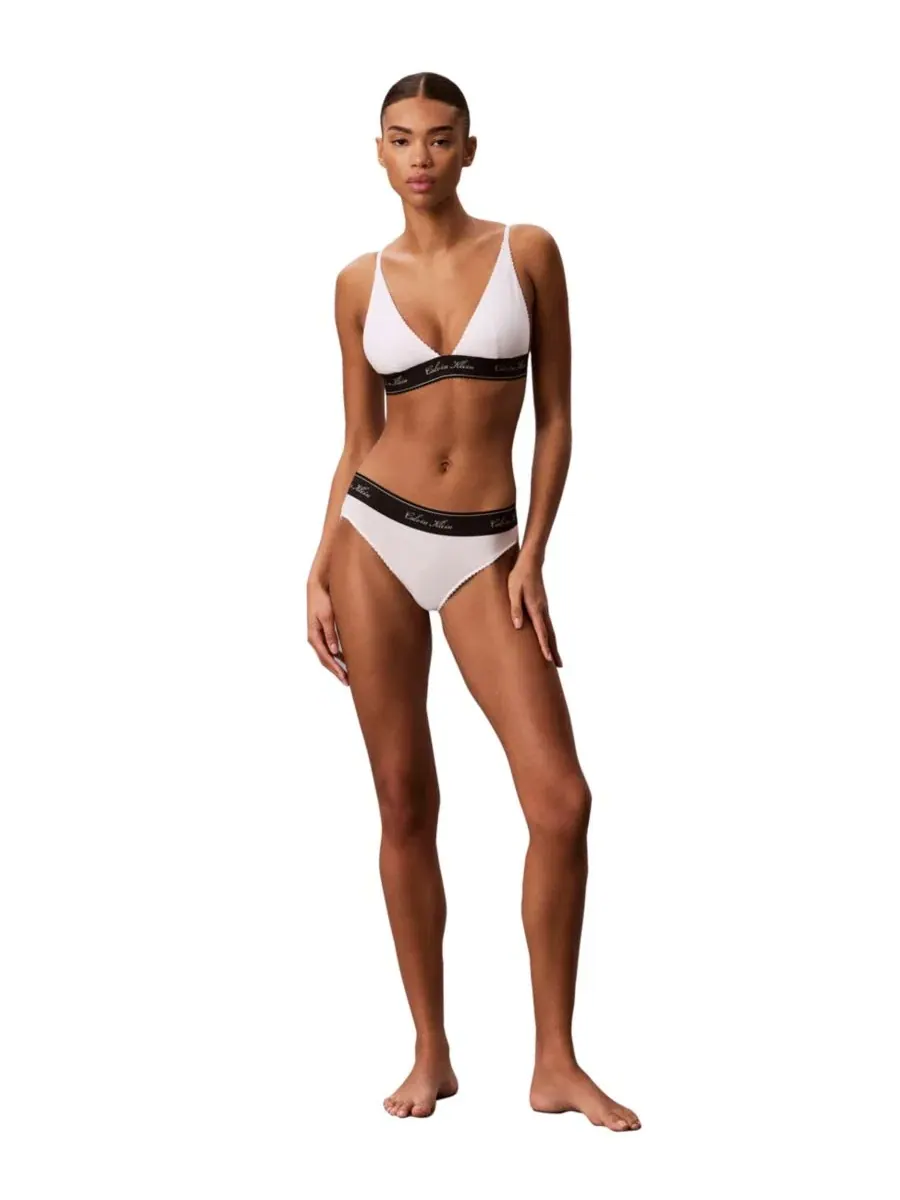 Трусы-бикини Calvin Klein Icon Cotton-Modal Blend Script Bikini, QF9073 — изображение 4 из 10, белый