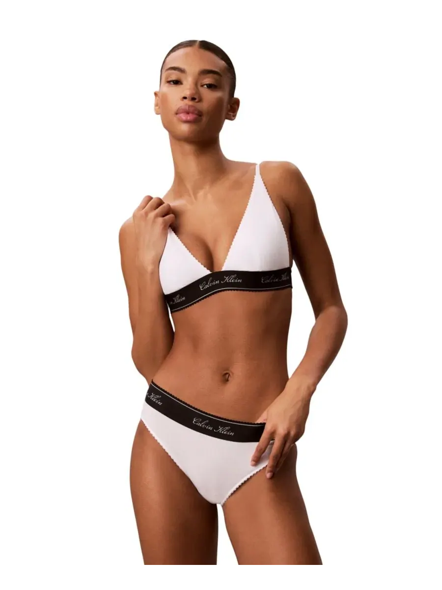 Трусы-бикини Calvin Klein Icon Cotton-Modal Blend Script Bikini, QF9073 — изображение 5 из 10, белый