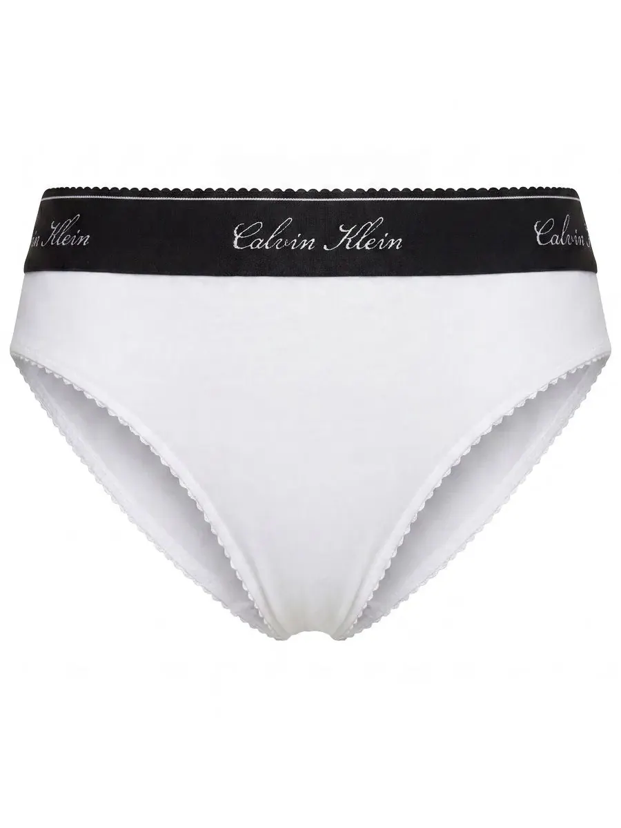 Трусы-бикини Calvin Klein Icon Cotton-Modal Blend Script Bikini, QF9073 — изображение 7 из 10, белый