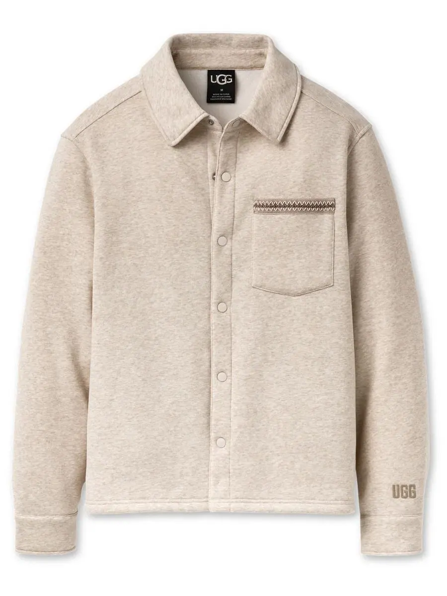 Мужская куртка-рубашка Tasman Relaxed-Fit UGG, Caribou Heather — изображение 4 из 5