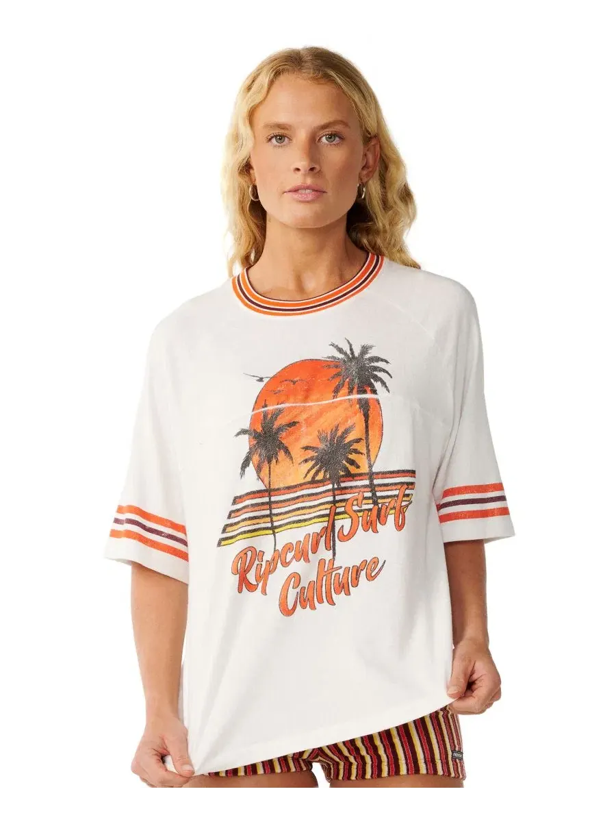Футболка с принтом Surf Culture Rip Curl — бежевый