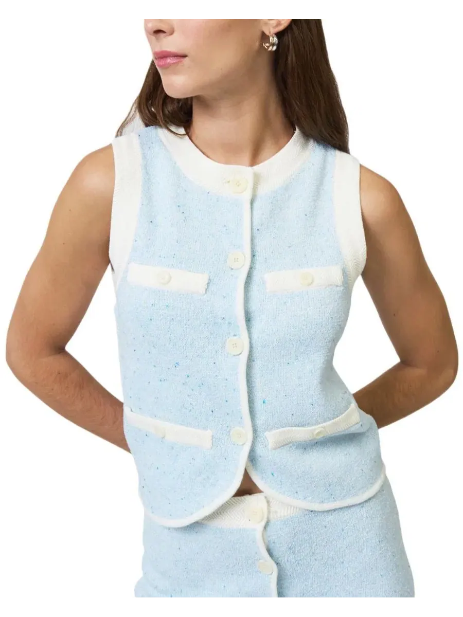 Жилет без рукавов из твида Celeste Tweed Yarn Vest Central Park West