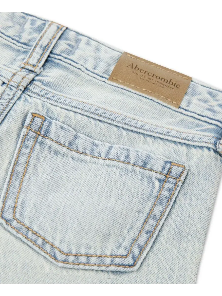 Детские джинсы свободного кроя с перфорацией для девочек 2T-5T Abercrombie Kids — изображение 4 из 5, синий