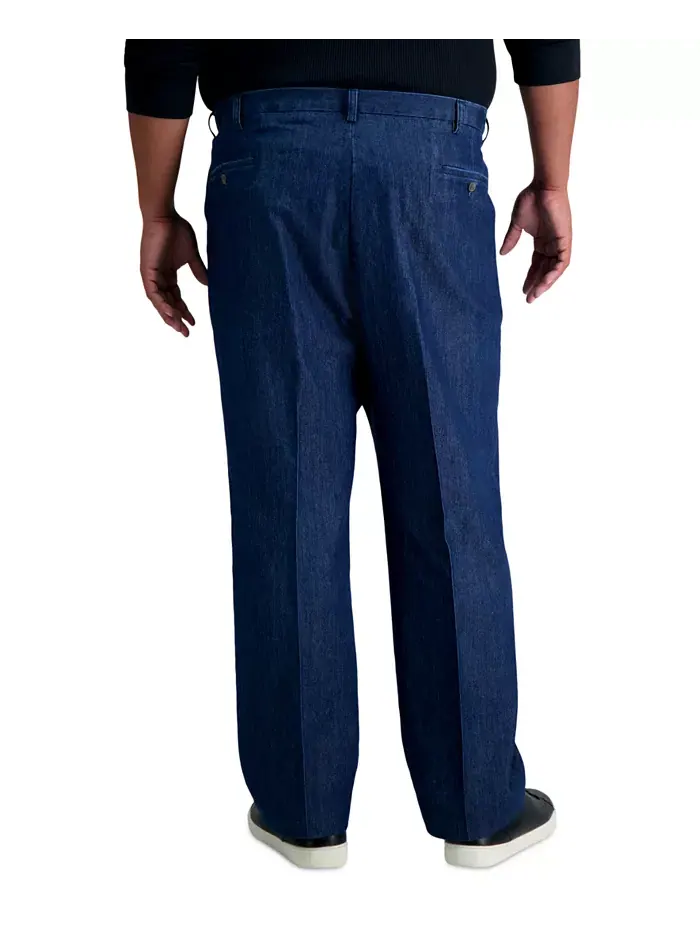 Мужские классические брюки с защипами Big & Tall из эластичного денима Haggar — 3