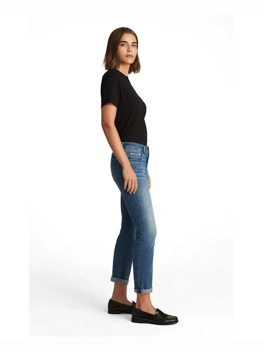Джинсы женские Mavi Jeans Emma Mid Rise Slim Boyfriend — изображение 2 из 5, синий