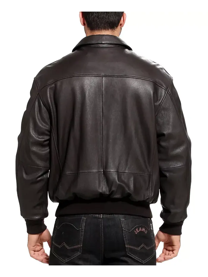 Мужская кожаная летная куртка-бомбер A-2 Landing Leathers — изображение 2 из 3, коричневый