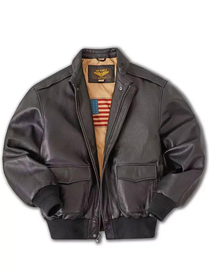 Мужская кожаная летная куртка-бомбер A-2 Landing Leathers — изображение 3 из 3, коричневый