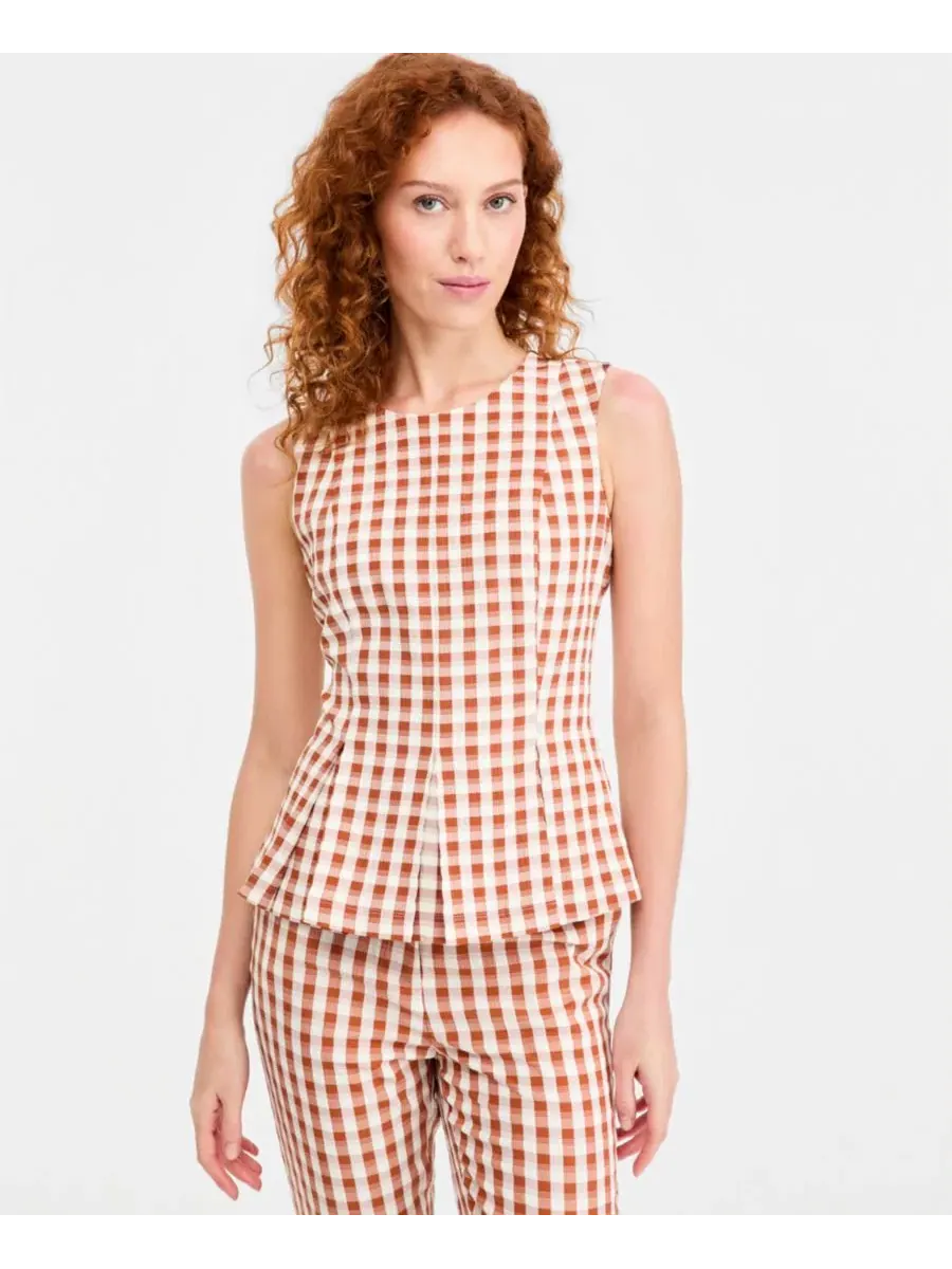 Блуза с пеплумом без рукавов Petite Peplum Sleeveless Blouse Tahari ASL