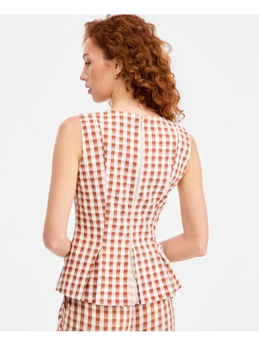 Блуза с пеплумом без рукавов Petite Peplum Sleeveless Blouse Tahari ASL — изображение 4 из 4, слоновая кость