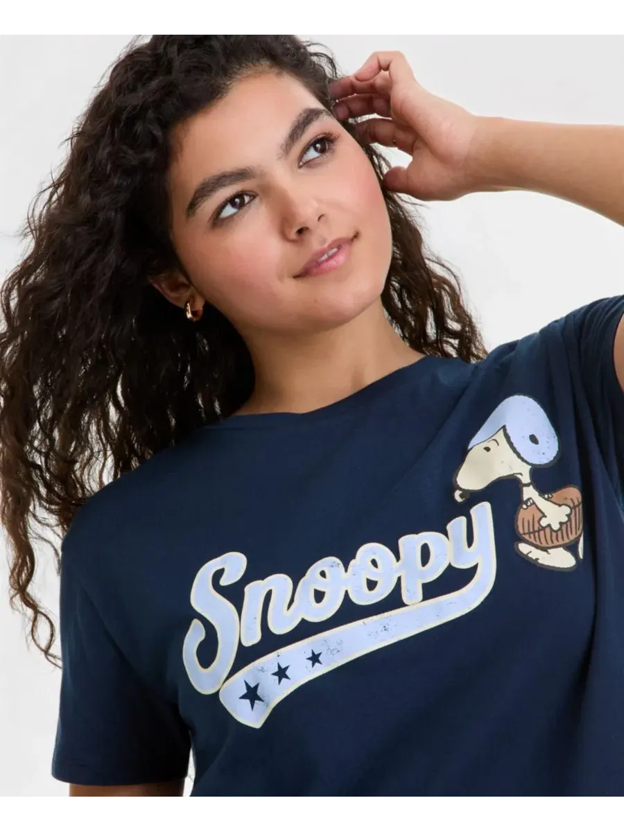Футболка с принтом Snoopy Varsity Tee Grayson Threads, The Label — изображение 4 из 4, темно-синий