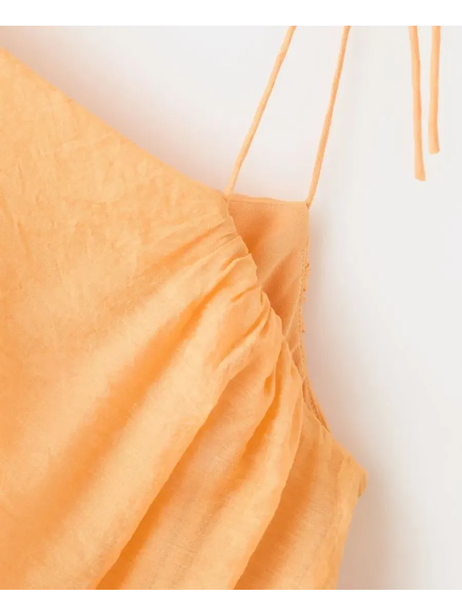 Платье асимметричное с бантом, модель Asymmetrical Bow Detail MANGO — изображение 5 из 5, оранжевый