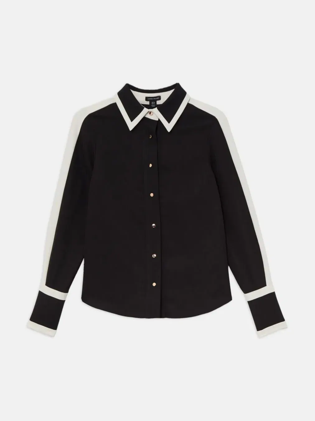 Женская рубашка с воротником и принтом Colour Block Karen Millen — изображение 5 из 8, черный