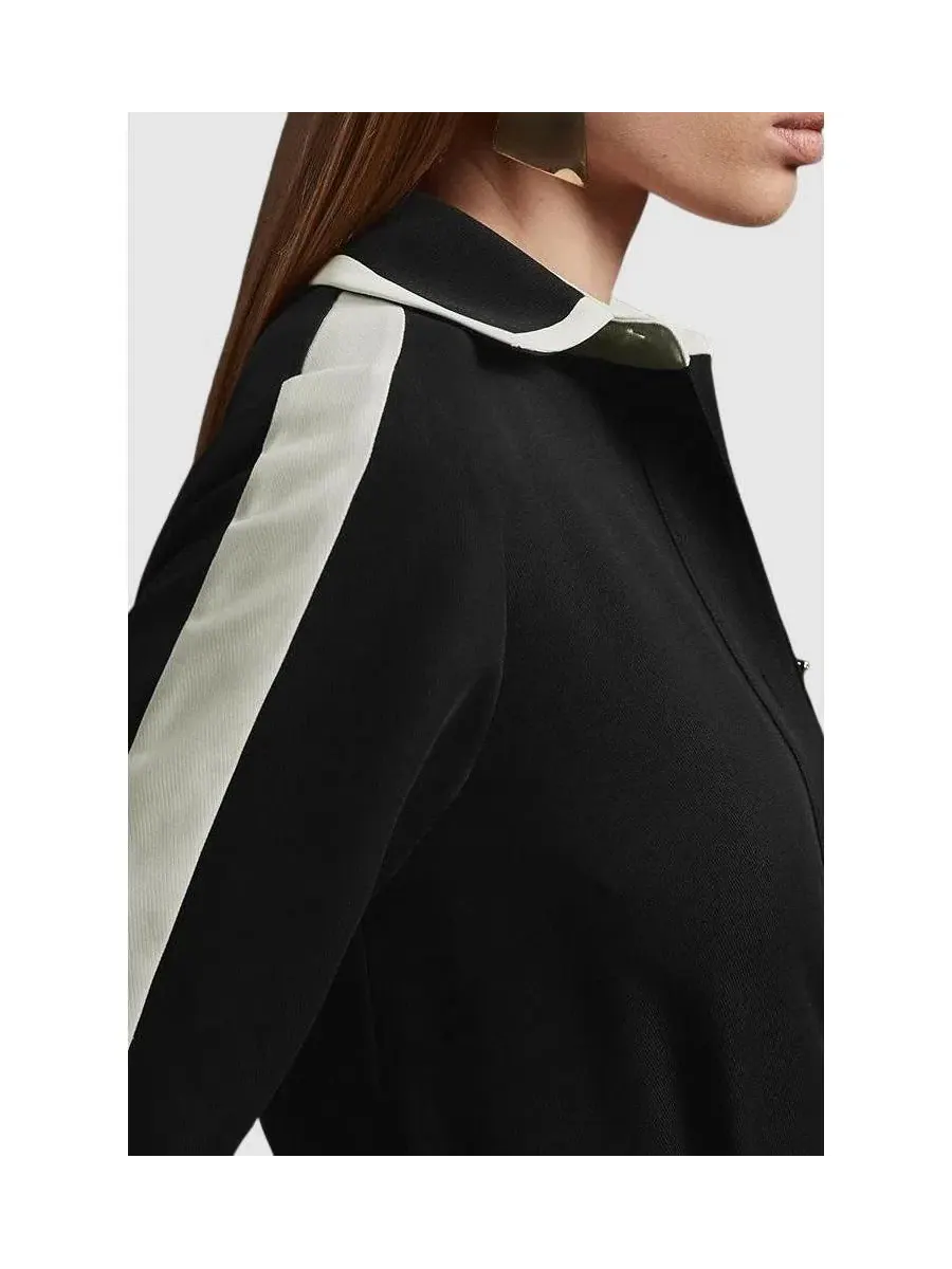 Женская рубашка с воротником и принтом Colour Block Karen Millen — изображение 8 из 8, черный