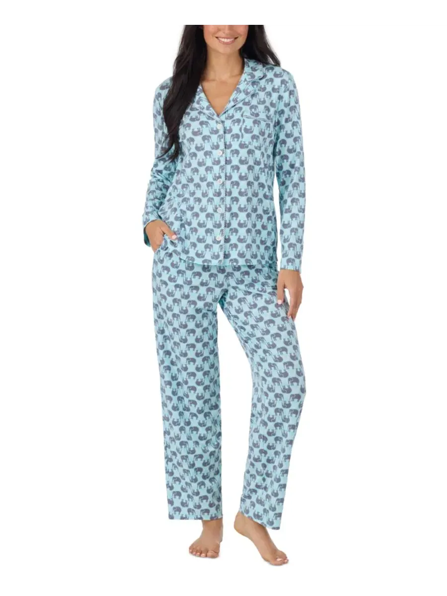 Комплект пижамы с длинным рукавом, хлопковый, с принтом Cuddl Duds — мульти