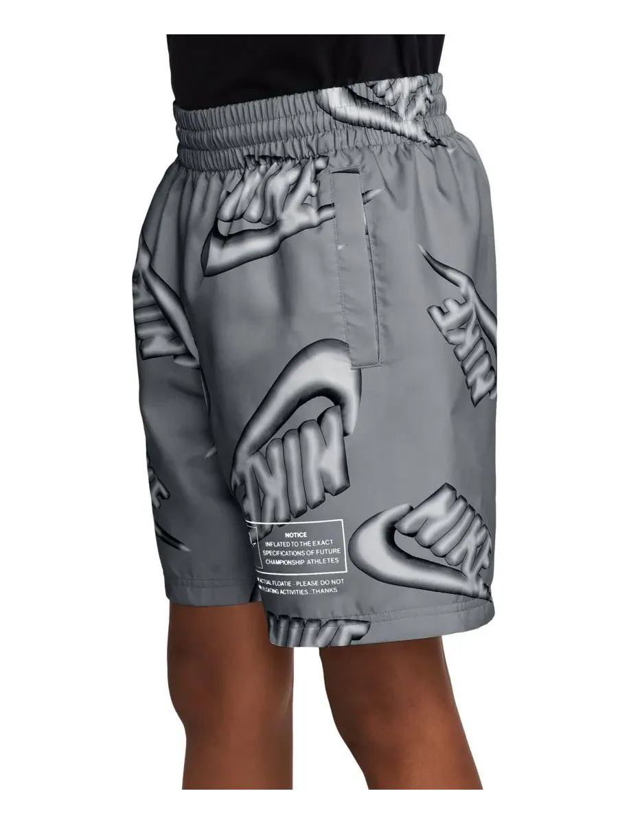 Шорты с эластичным поясом на шнурке Nike Sportswear Club — изображение 2 из 4, серый/белый
