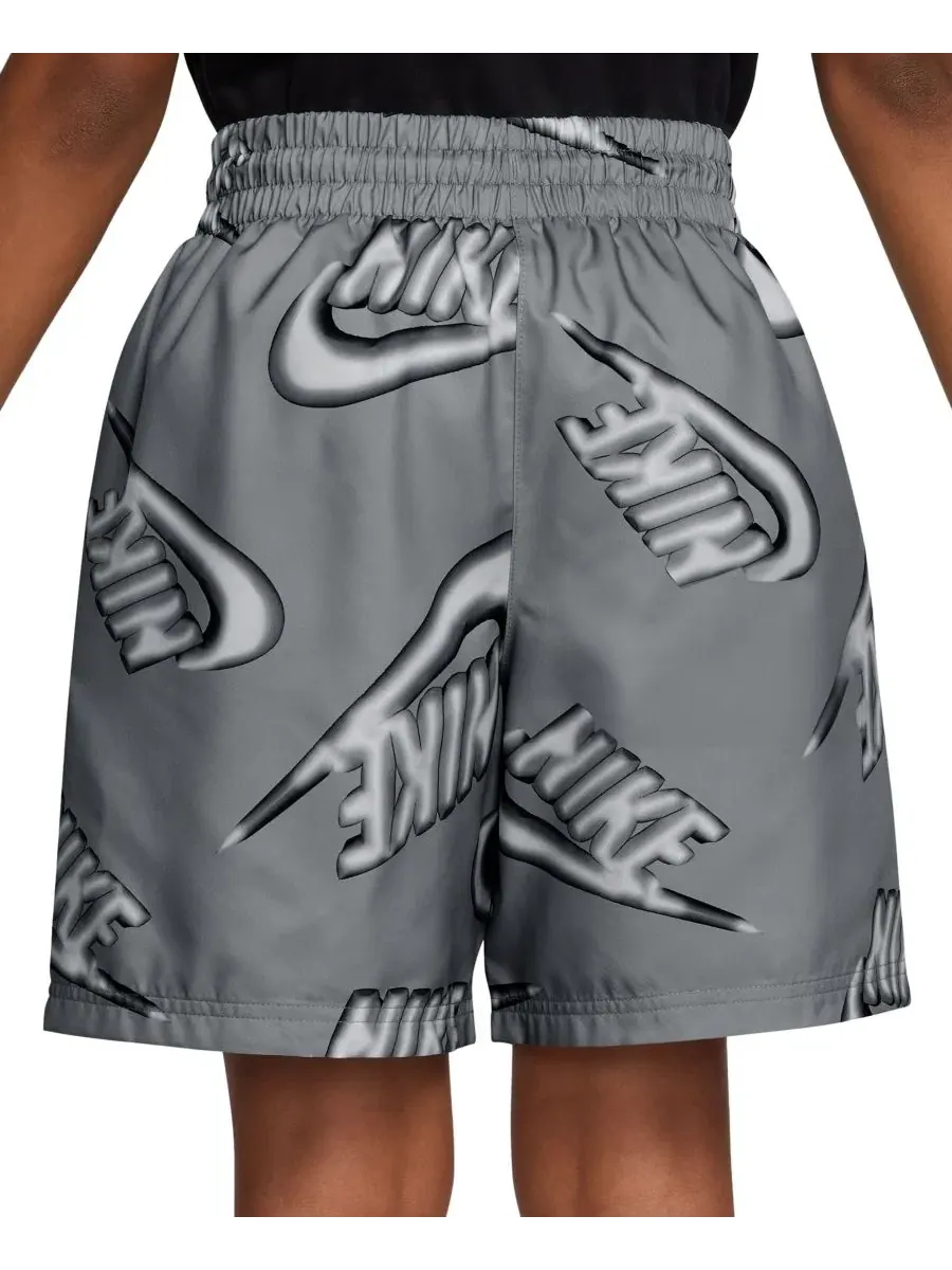 Шорты с эластичным поясом на шнурке Nike Sportswear Club — изображение 4 из 4, серый/белый