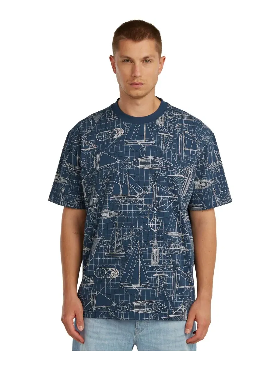 Футболка мужская с принтом G-Star Raw — синий