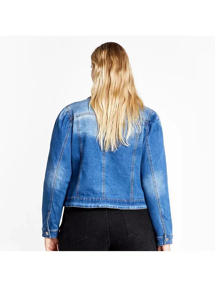Джинсовая куртка Kira больших размеров CITY CHIC — изображение 2 из 4, синий