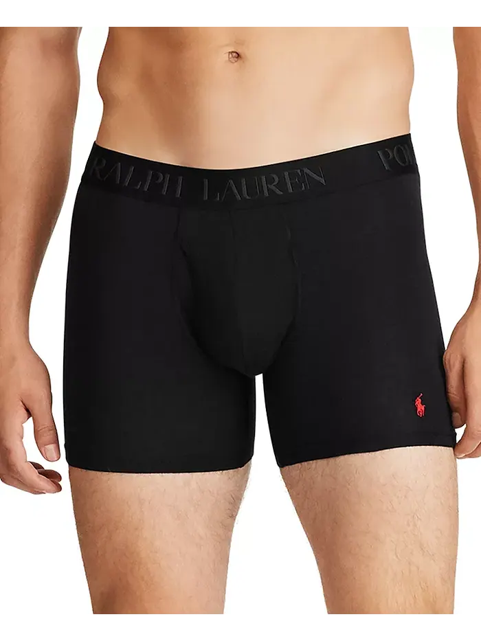 Мужские трусы-боксеры 3D Flex Modal, 3 штуки Polo Ralph Lauren — изображение 4 из 7, черный