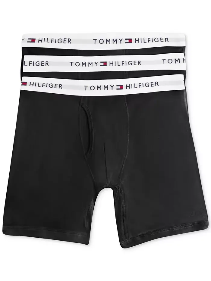 Мужские классические боксеры из хлопка, 3 шт Tommy Hilfiger — изображение 1 из 2, черный