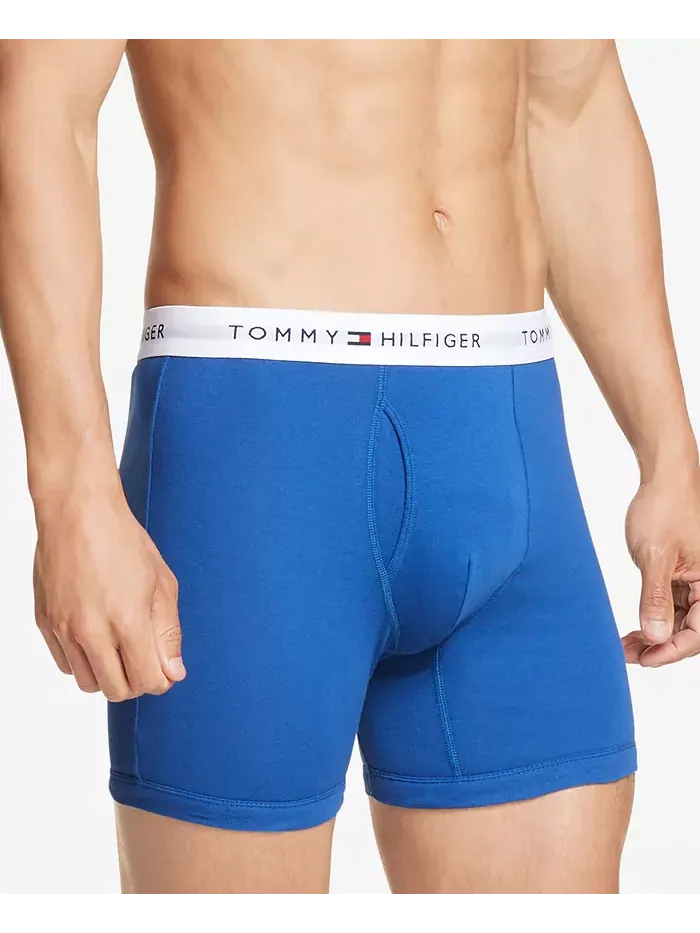 Мужские классические боксеры из хлопка, 3 шт Tommy Hilfiger — изображение 4 из 5, синий
