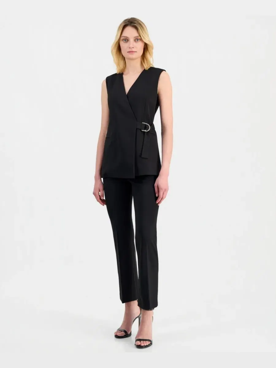 Комплект из жилета с поясом и брюк-клеш Anne Klein — изображение 2 из 4, черный